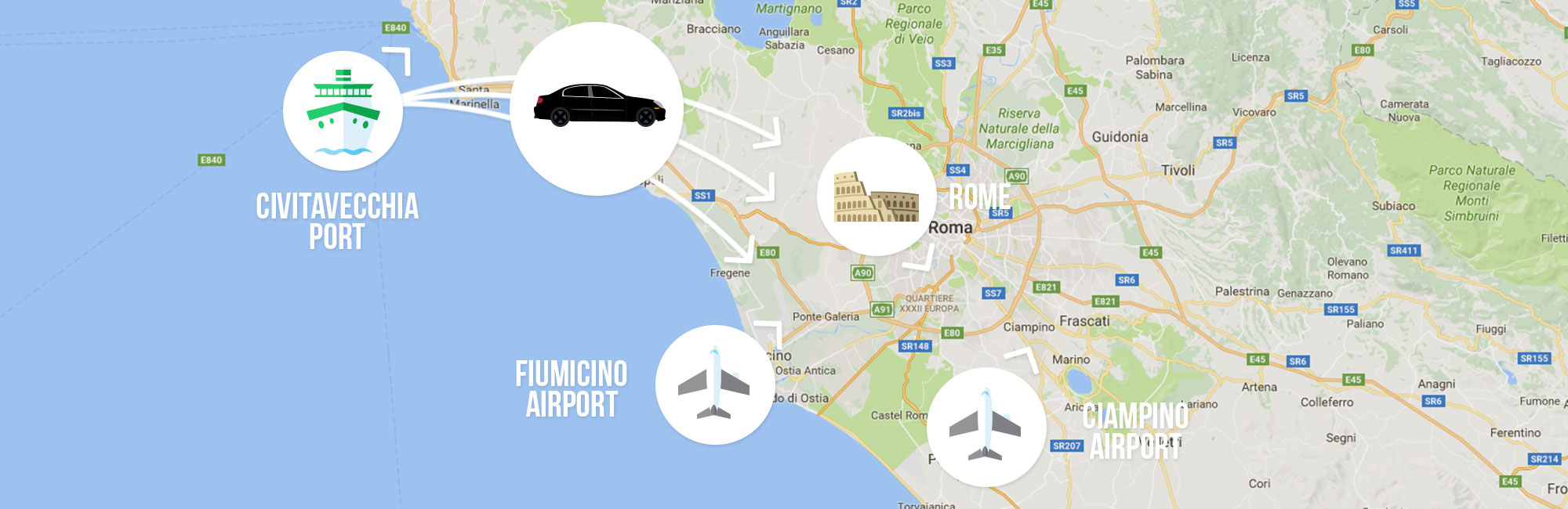 NCC Airport Services Map